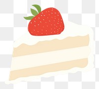 PNG  Illustration of a simple slice of strawberry shortcake dessert cream fruit.