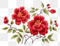 PNG Chinese flower in embroidery style needlework pattern textile.