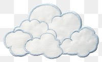 PNG Cloud in embroidery style pattern textile white.