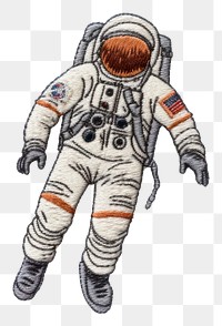 PNG Astronaut in embroidery style cartoon person space.