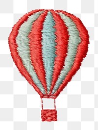 PNG Balloon in embroidery style needlework aircraft textile.