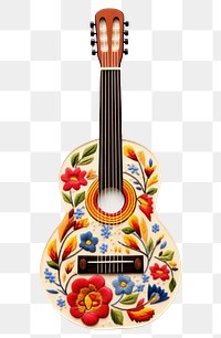 PNG Guitar in embroidery style performance creativity pattern.