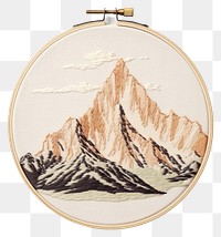 PNG Mountain in embroidery style pattern textile locket.