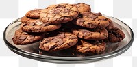 PNG Chocolate dessert cookie plate.