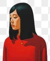 PNG Art painting an illustration of asian women standing alone portrait adult photography. AI generated Image by rawpixel.