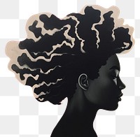 PNG  Black woman art silhouette portrait. AI generated Image by rawpixel.