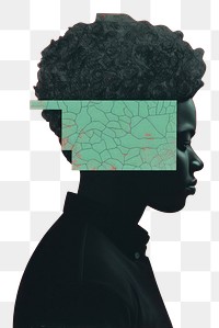 PNG  Black people art portrait adult. AI generated Image by rawpixel.