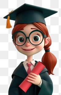 PNG  Girl graduate cartoon graduation intelligence