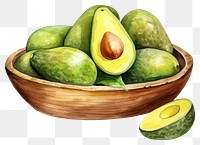 PNG Avocado fruits in a wooden bowl food plant vegetable.