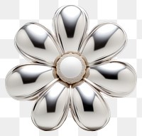 PNG Daisy Chrome material jewelry brooch silver