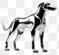 PNG Greyhound dog in Chrome material animal mammal silver.