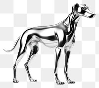 PNG Greyhound dog in Chrome material animal mammal sketch.