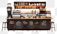 PNG A coffee shop counter restaurant furniture bar.