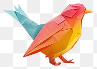 PNG A colorful bird origami paper art white background.