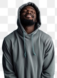 PNG Black Man sweatshirt hoodie smile.