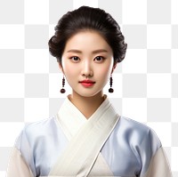 PNG A Korean woman wearing traditional Hanbok robe portrait fashion adult.
