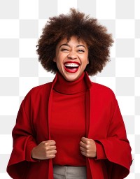 PNG Laughing portrait smiling scarf.