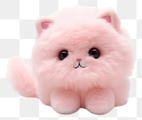 PNG White background cute little cat no shadow plush. AI generated Image by rawpixel.