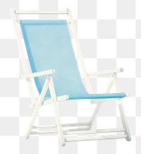 PNG  Blue beach chair furniture white background relaxation.