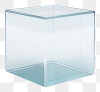 PNG Cube icon glass transparent white background.