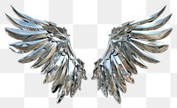 PNG Wings Chrome material jewelry silver wing.