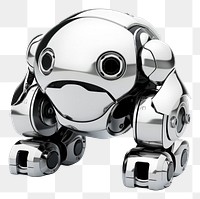 PNG Cute robot Chrome material white background representation technology.