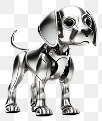 PNG Dog robot Chrome material white background representation carnivora.