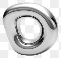 PNG One number Chrome material silver steel white background.
