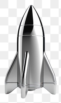 PNG Rocket Chrome material rocket white background spaceplane.