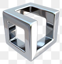 PNG Square Chrome material silver white background accessories.