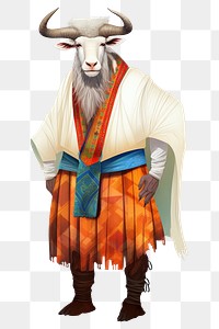 PNG  Mountain goat costume adult white background.