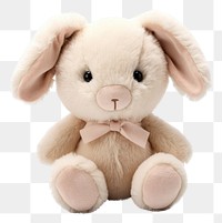 PNG  Bunny plush toy white background representation.