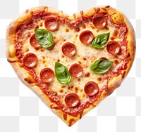 PNG Heart shape pizza food white background mozzarella