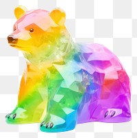 PNG  Rainbow bear toy representation.