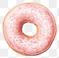 PNG  Pink glazed donut food white background confectionery. AI generated Image by rawpixel.