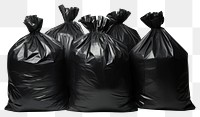 PNG Black garbage bags plastic white background recycling.