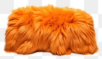 PNG Orange fur fabric textile white background softness.