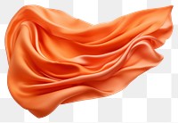 PNG Orange silk fabric textile white background crumpled.