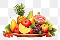 PNG Fruit basket strawberry pineapple plant. AI generated Image by rawpixel.