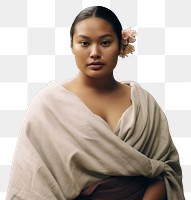 PNG  A chubby Tonga woman in traditional cloth portrait adult photo.
