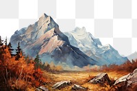 PNG Mountain painting wilderness landscape. AI generated Image by rawpixel.