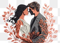 PNG  Lovely couple drawing sketch art. AI generated Image by rawpixel.