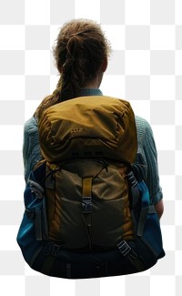 PNG  Hiker landscape backpack sitting.
