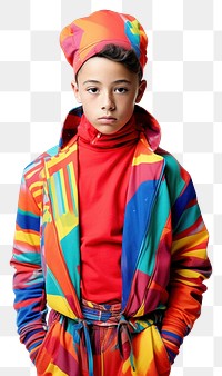PNG Boy with colorful costume portrait adult photo. AI generated Image by rawpixel.