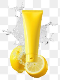 PNG Yellow cleansing gel tube lemon refreshment freshness.