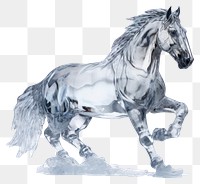 PNG  Horse frosted ice stallion animal mammal.
