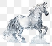 PNG  Horse frosted ice animal mammal sketch.