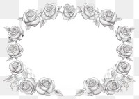 PNG  Rose flowers frame plant black background monochrome.