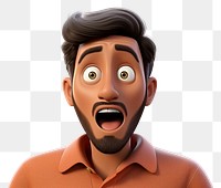 PNG European man surprised portrait cartoon. AI generated Image by rawpixel.