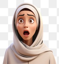 PNG Middle eastern woman surprised cartoon adult. AI generated Image by rawpixel.